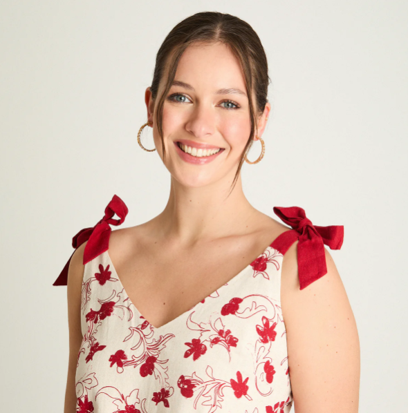 BLUSA SIN MANGA ESTAMPADA